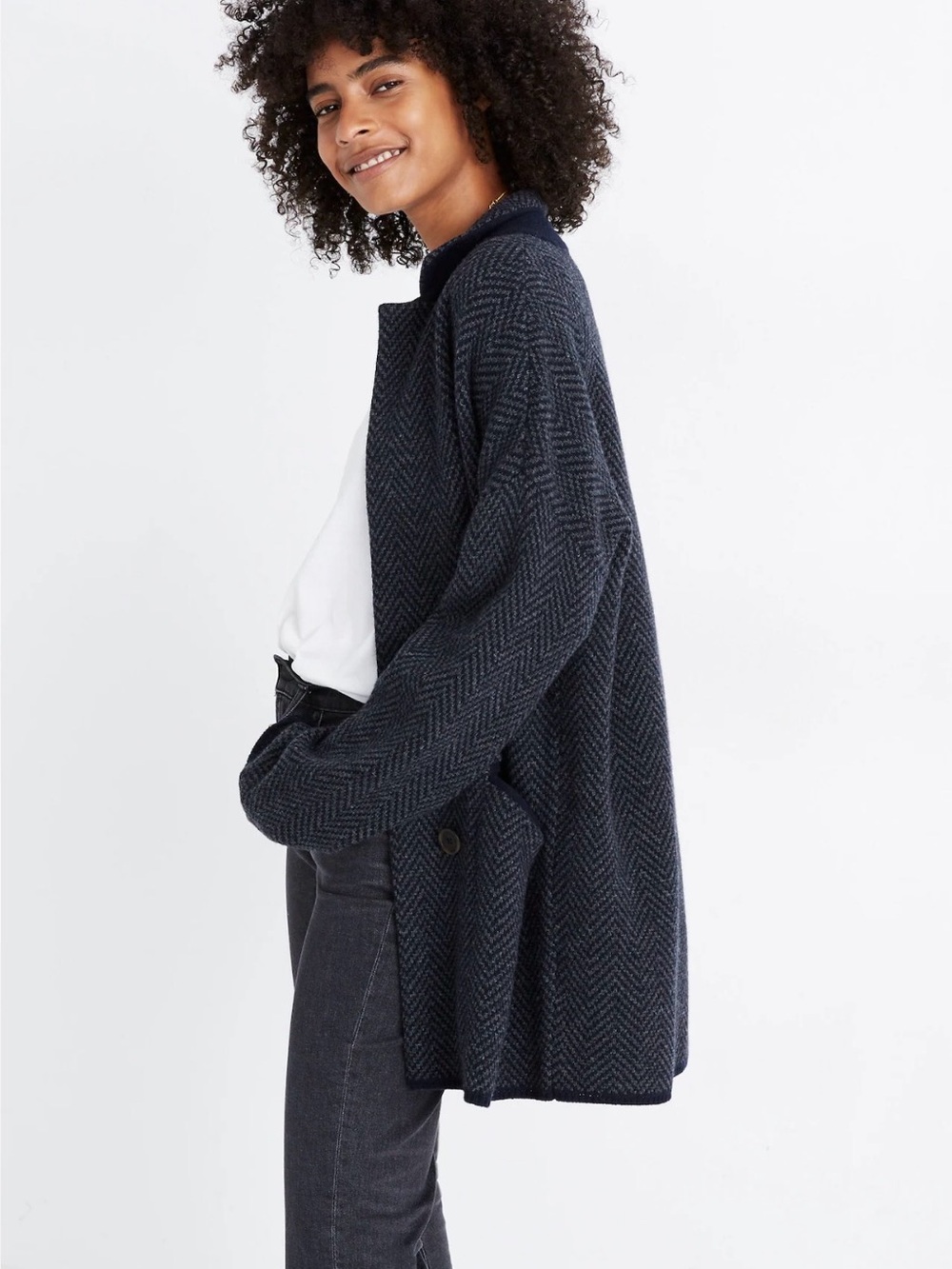 Madewell Women's Herringbone Blazer Sweater Jacket XS